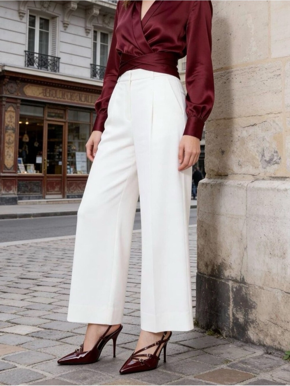 Jessica Simpson Wine Patent Pointed-Toe Slingback Heels